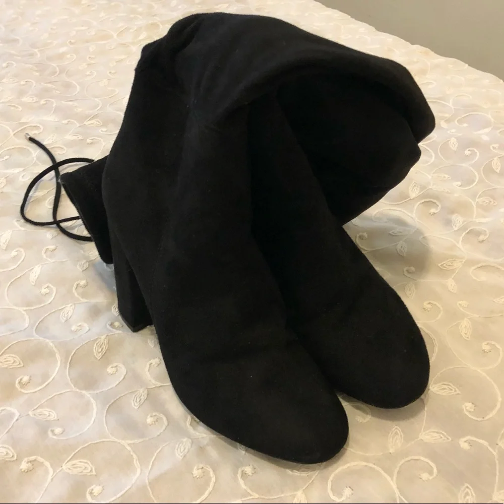 Lulu's Black Thigh High Boots - Size 6